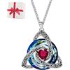 Generic Collana con Nodo della Trinità Celtico e Pietra del Mese di Nascita | Disponibile in 12 colori corrispondenti ai mesi di nascita; indossa il tuo simbolo di protezione; catenina regolabile