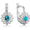 butterfly Orecchini Per Bambini In Argento Sterling Con Cristalli Blu Scintillanti Design A Fiore