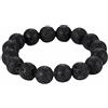 Epinki Bracciale Perline per Uomo 6-14MM, Bracciale Pietra Lavica Elastico 19CM