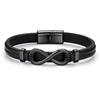 Zysta Bracciale in pelle da uomo, con simbolo dell'infinito, intrecciato, in vera pelle, con chiusura magnetica, regalo per uomini