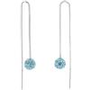 AMOR - Orecchini da Donna in Argento 925 - con Zircone - Orecchino a Filo a Sfera - AMR-E0205
