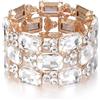 EVER FAITH Bracciale con strass per donna matrimonio prom taglio radiante cristallo austriaco 3 strati elastico elastico largo bracciale gioielli