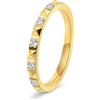 Grewod Anello Donna Acciaio Inossidabile Geometrica con Zirconi Bianca | Gioielli 2mm con Pietra