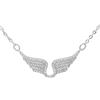Generic Collana con ali d'angelo in argento sterling 925 per donne, collane con zirconi brillanti - Ciondolo con ali delicate, regali di San per il compleanno delle donne