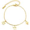 LIKGREAT Bracciale Stella di David e Chai Ebraico in Acciaio Inox | con Ciondolo Mano di Hashem Bracciale Amuleto Ebraico Regolabile Gioiello di Fortuna e Fede per Donna