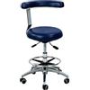 Generic Sedia dentista sgabello medico sgabello assistente dentale sgabello，C1 | Seggiolino alto lavoro, seduta schienale ergonomici, regolabile altezza da 45 a 59 cm, poggiapiedi metallo cromato
