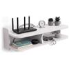 Baroni Home Mensola Porta WiFi e Router 2 Scomparti in Plastic Wood, Supporto da Parete Salvaspazio con Gestione Cavi, Montaggio a Incastro Facile, Leggera e Facile da Pulire, 20x50x13 cm