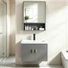 Aipunlus Mobile Bagno Sospeso con Lavabo e Armadietto a Specchio, Set da Bagno | Design Salvaspazio, Finitura Moderna, Ampio Spazio di Archiviazione, Set Completo con Rubinetto e Scarico