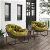 ZKLOEP Sedia a dondolo per esterni in rattan, imbottita, reclinabile, per terrazza, soggiorno, giardino, veranda, verde oliva