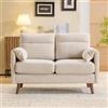 Bonnlo Divano 2 Posti in Tessuto di Lino e Cotone 124x77x87cm, Divanetto con Schienale Sfoderabile, Sofa per Soggiorno, Camera da Letto e Ufficio, Portata 260kg (Beige)