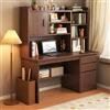 Cedario Scrivania con Libreria e Cassetti, per Ufficio, Studio e Camera | Tavolo in Legno Robusto e Stabile Adatto per Laptop Ideale per Studio e Scrittura con Ampio Piano per Lavorare Comodamente