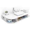 Baroni Home Mensola Porta WiFi e Router 3 Scomparti in Plastic Wood, Supporto da Parete Salvaspazio con Gestione Cavi, Montaggio a Incastro Facile, Leggera e Facile da Pulire, 23x60x8 cm