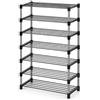 Generico BDIT Accessori Scarpiera Salvaspazio 7 Ripiani in Metallo, Porta Scarpe Verticale 106 x 60 x 30 cm, Scaffale Organizzatore per Ingresso, Camera, Guardaroba e Lavanderia, Grigio e Nero