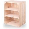 Generisch Cassette per frutta con tavola centrale, in legno, 50 x 40 x 30 cm