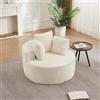 Bladez Poltrona singola rotonda in velluto a coste con 3 cuscini, comoda poltrona | Divano rotondo dal design minimalista, braccioli larghi e fondo antiscivolo, ideale come poltrona relax
