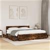 Generico Giroletto con Testiera Rovere Fumo 200x200 cm Legno Multistrato,Letti e telai per Letti,3295538