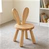 CAIEJSAEN Sedia per bambini in legno massiccio, con orecchie di coniglio, schienale e piedini in gomma antiscivolo