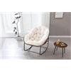 ZKLOEP Sedia a dondolo per esterni, in vimini, oversize, cuscino spesso, moderna, per balcone, patio, giardino, cortile, terrazza, colore bianco