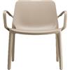 COSE DA CASA Sedia poltrona Lounge GINEVRA S-C-A-B Interno ed Esterno con braccioli tortora Impilabile in Tecnopolimero Rinforzato con Fibra di Vetro Made in Italy