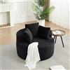 Bladez Poltrona singola rotonda in velluto a coste con 3 cuscini, comoda poltrona | Divano rotondo dal design minimalista, braccioli larghi e fondo antiscivolo, ideale come poltrona relax