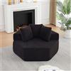 Bladez Moderna poltrona relax esagonale singola modulare per soggiorno | Poltrona singola esagonale in morbida ciniglia, soffice poltrona lounge con 3 cuscini, versatile, senza montaggio