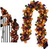 Tencipeda Halloween Garland Metallic Foil Tinsel with Pumpkin Bat Designs (Type 1,3M+30LED)
