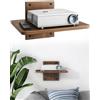 STANDOPIA Mensola murale flottante 1 livello per proiettore, Noce Brun | Legno massello, gestione cavi, 10 kg, versatile, facile montaggio a muro