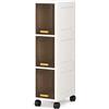 Generico BDIT Accessori Mobile Salvaspazio a 3 Piani con Ruote, Carrello Organizer Stretto con 3 Vani e Sportelli, Mobiletto Portaoggetti 20 x 30 x 87 cm per Bagno, Camera, Studio e Ingresso, Bianco