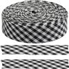 Aerzetix - C73681 - Nastro sbieco Decorativo 4.5 Metri x 18mm con Motivo Quadrati - Colore Nero/Bianco - in Poliestere/Cotone