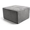 Garvee Poggiapiedi per Divano Componibile Grigio, Stile Moderno, Poliuretano, Superficie in Cotone, Box C