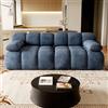 Lekvvied Divano Iineare 200 cm in Tessuto Chenille Blu, Divano Modulare 2 Posti, Senza Montaggio, per Soggiorno, Camera da Letto e Appartamento