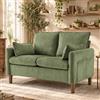 VINGLI Divano 2 Posti in Velluto a Coste 123 x 79 x 82cm, Divanetto con Cuscini Rimovibili e Lavabili e Tasche Laterali, Sofa per Soggiorno, Camera da Letto e Ufficio, Portata 260kg (Verde)