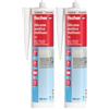 Fischer Silicone Acetico Multiuso SAM 280 Trasparente, Sigillante Antimuffa per Vetro, Alluminio, Smalto, Ceramica, Adatto per Bagno e Cucina, 9351 (Confezione da 2)