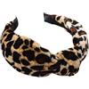 Ciieeo Cerchietto Leopardato Donna in Velluto, Accessorio per Chioma | Stile Maculato, Nodo Centrale e Fascia Incrociata, per Ragazze e Signore, Adatto a Feste e Serate