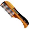 Kent A 81T - Pettine tascabile da uomo per barba e baffi, con denti fini, tascabile, per toelettatura e styling dei peli del viso, realizzato a mano in acetato di cellulosa di qualità, tagliato a mano