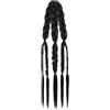 RUNRAYAY Estensioni per capi stile vichingo per uomo, treccia a coda di cavallo a clip artigianale da 14 pollici, accessorio per capelli stile vichingo e rinascimentale per costume di Halloween - Nero