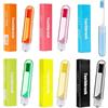 KRVNTH Spazzolino da Viaggio Pieghevole - Set 6x Mini Spazzolini Portatili per Campeggio, Viaggi e Outdoor - per Bambini e Adulti