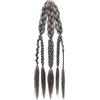 RUNRAYAY Estensioni per capi stile vichingo per uomo, treccia a coda di cavallo a clip artigianale da 14 pollici, accessorio per capelli stile vichingo e rinascimentale per costume - Grigio