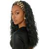 Creamily Parrucca fascia, parrucche afro ricce donne colore, capelli sintetici lisci crespi riccioli elastici alle estremità, mezza parrucca senza colla, facile indossare (Nero)