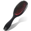 Aurelx Spazzola per capelli con setole di cinghiale, rosso e nero, setole naturali, spazzola per capelli per uomini e donne, spazzola per capelli spessi e ricci o lunghi, piccola per capelli bagnati e