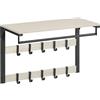 VASAGLE Appendiabiti da Parete, Mensola da Muro, 10 Ganci Rimovibili | a 2 File, Barra Attaccapanni, per Ingresso Camera da Letto Bagno, Bianco Vintage e Nero Opaco, Collezione COLEX LCR101W03