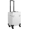 CELTIXS Valigetta per cosmetici professionale, multifunzione, trolley, argento | Valigetta con ruote per tatuaggi, nail art, parrucchiere, trucco, beauty case con manico, per truccatori e parrucchieri