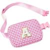 YOOLIFE Marsupio per bambini con lettere, Colore: rosa., A, Contemporaneo | Regalo per bambine da 3, 4, 5, 6, 7, 8, 9, 10 anni, personalizzabile, per adolescenti, bambini, donne, amiche, mamma, nipote