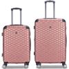 EZZYROL Valigia rigida espandibile a nido d'ape con 8 ruote girevoli staccabili, da cabina a XXL, Oro rosa, set da 2, Spinner rigido