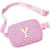 YOOLIFE Marsupio per bambini con lettere, Colore: rosa., Y, Contemporaneo | Regalo per bambine da 3, 4, 5, 6, 7, 8, 9, 10 anni, personalizzabile, per adolescenti, bambini, donne, amiche, mamma, nipote