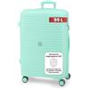 BERTOO Valigia Verona XXL 97L - Valigia rigida di grandi dimensioni 75x49x30 cm realizzata in polipropilene - 4 ruote, maniglia telescopica e lucchetto a combinazione - Verde