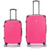 EZZYROL Valigia rigida espandibile a nido d'ape con 8 ruote girevoli staccabili, da cabina a XXL, rosa, set da 2, Spinner rigido