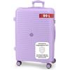 BERTOO Valigia Verona XXL 97L - Valigia rigida di grandi dimensioni 75x49x30 cm realizzata in polipropilene - 4 ruote, maniglia telescopica e lucchetto a combinazione - Viola