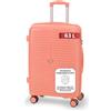 BERTOO Valigia Verona 63L - Valigia rigida 65x44x27 cm in polipropilene - Leggera e robusta, 4 ruote, maniglia telescopica e lucchetto a combinazione - Pesca