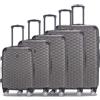 EZZYROL Valigia rigida espandibile a nido d'ape con 8 ruote girevoli staccabili, da cabina a XXL, Grigio, Medium 26 Inch, Spinner rigido